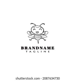 bee logo icon design template black modern isolated vector