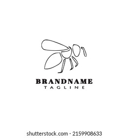 bee logo icon design template black modern isolated vector