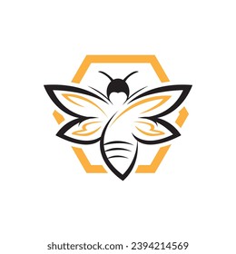 bee logo and icon design vector illustration