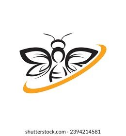 bee logo and icon design vector illustration