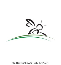 bee logo and icon design vector illustration