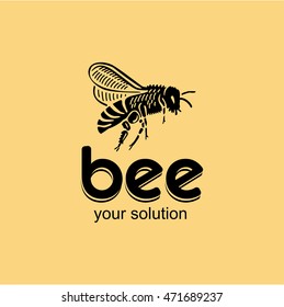 Bee logo icon emblem vector