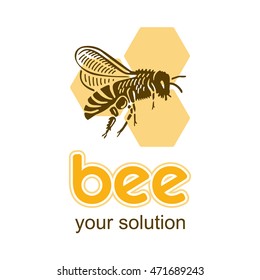 Bee logo icon emblem vector