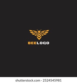 Bee logo icon flat vector design