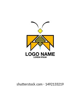 bee logo icon for honey product