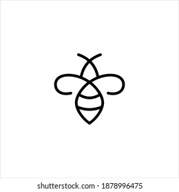 Bee logo icon line style vector.