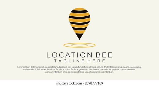 bee logo with icon location