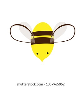 Bee logo or icon vector design. Doodle hand drawn bee. Cute print