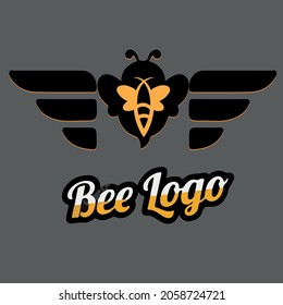 Bee logo icon  vector. Easter Bunny.Can be used for or babies t-shirt design.Fashion print graphic.Cartoon animal illustration