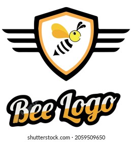 Bee logo icon  vector. Easter Bunny.Can be used for or babies t-shirt design.Fashion print graphic.Cartoon animal illustration