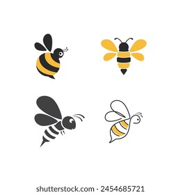 Bee Logo icon vector flat design eps 10