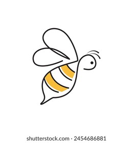 Bee Logo icon vector flat design eps 10