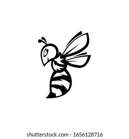 Bee logo icon vector illistration.