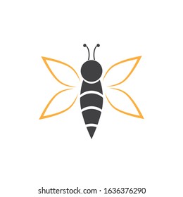bee logo icon vector Illustration