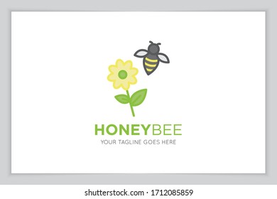 bee logo and icon vector illustration design template