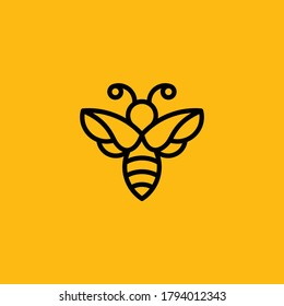 plantilla de diseño del logotipo de abejas y del vector de iconos.