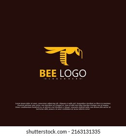 Bee logo icon vector illustration design. Bee animal logo modern concept