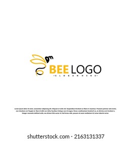 Bee logo icon vector illustration design. Bee animal logo modern concept