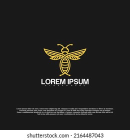 Diseño de ilustración vectorial del icono del logotipo de abeja. Logo de Bee