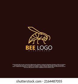 Bee logo icon vector illustration design. Bee animal logo modern concept