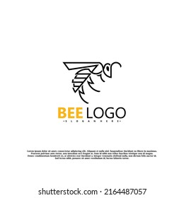 Bee logo icon vector illustration design. Bee animal logo modern concept