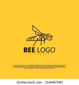 Bee logo icon vector illustration design. Bee animal logo modern concept