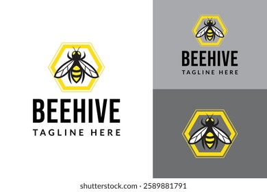 bee logo icon vector illustration