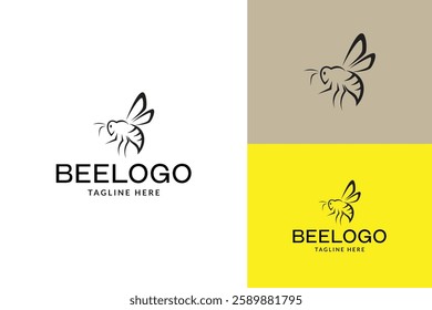 bee logo icon vector illustration