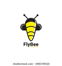 Bee logo icon vector template.