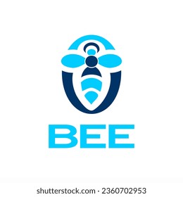 Bee logo illustration on white background