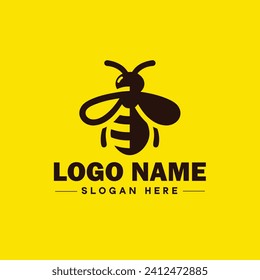 Bee logo insect honey Bee modern minimalist business logo icon editable vector