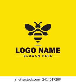 Bee logo insect honey Bee modern minimalist business logo icon editable vector