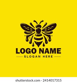 Bee logo insect honey Bee modern minimalist business logo icon editable vector