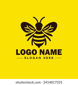 Bee logo insect honey Bee modern minimalist business logo icon editable vector