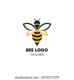 A Bee Logo Isolated on White