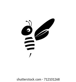 Bee logo isolated white background