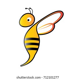 Bee logo isolated white background