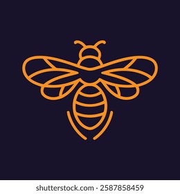 Bee Logo with Letter 'B' Creative Design Vector illustration.