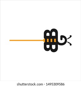 Bee Logo. Letter B Symbol. Icon Vector Eps 10.