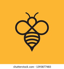 bee logo line art style vector icon download 
