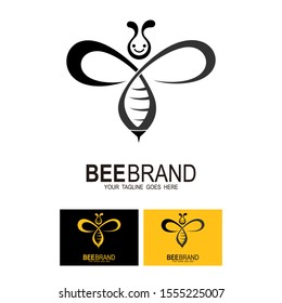 Bee logo with line design, Animal icon