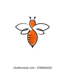 Bee logo with line design, Animal icon 