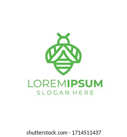 Bee logo line style vector images