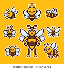 Bee Logo Mascot Vector Illustration Pose