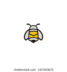 bee logo message logo vector icon illustration