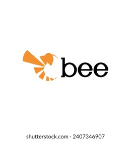 Logotipo de abeja con diseño moderno y geométrico para la identidad de marca