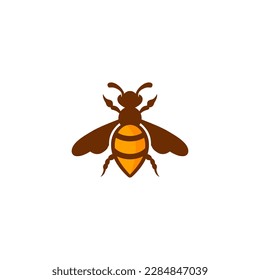 A bee logo with a bee on it