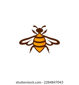 A bee logo with a bee on it
