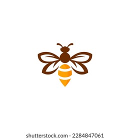 A bee logo with a bee on it