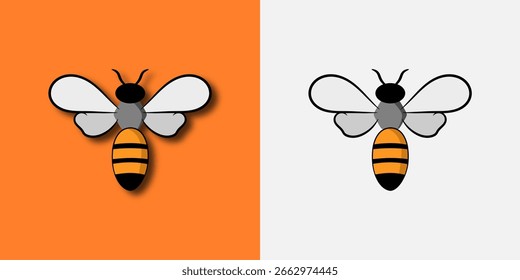 Logotipo Bee em fundos laranja e branco
